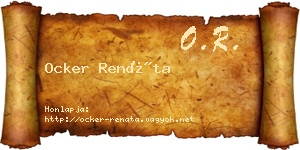 Ocker Renáta névjegykártya